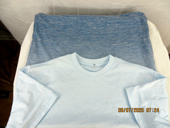 UNBRANDED SZ M NWOT Polyest/Cotton Men’s 3 Tone Marled Blue Crew Neck T- Shirt