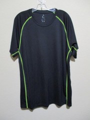 Adidas Climate Men’s XL Short Sleeve T-shirt Black with Neon Yellow Stitching