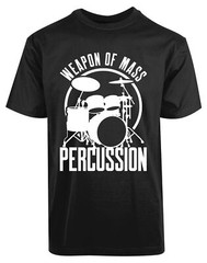 Weapons Of Mass Percussion New Mens’s Shirt Funny Retro Drums Drummer Joke Music