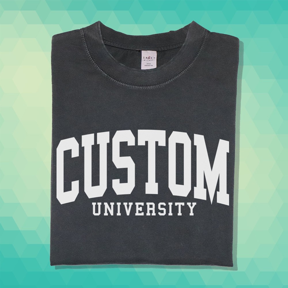 Custom University Font Shirt College Text Gift For favorite Varsity Brand Tee