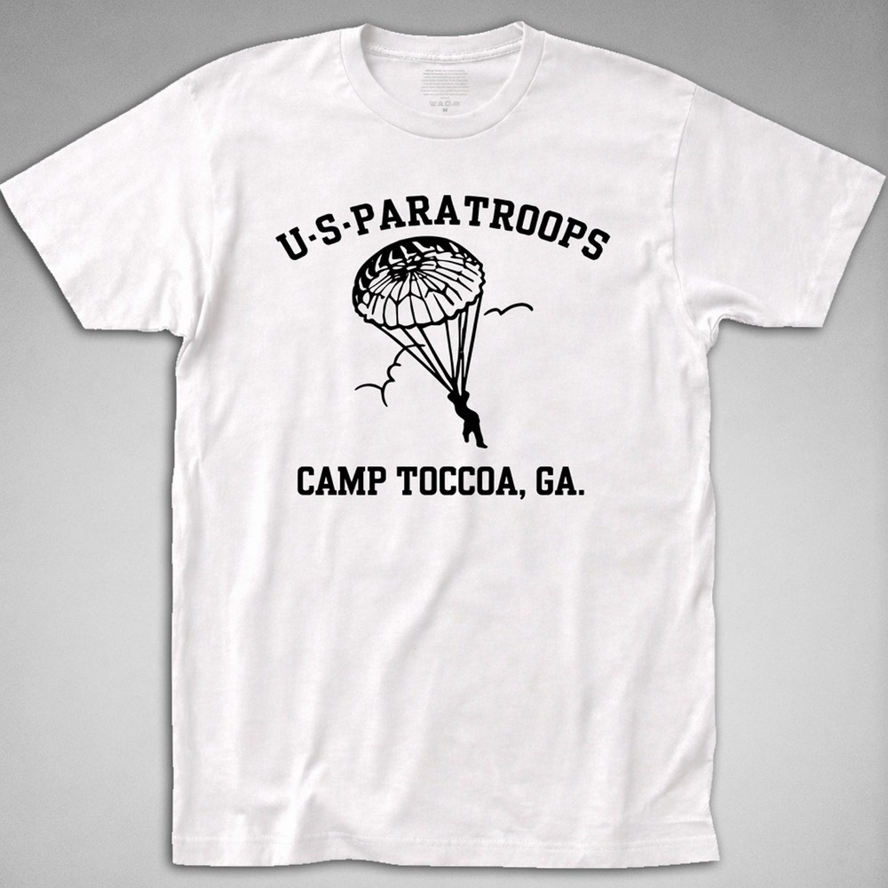 US PARATROOPS T-SHIRT camp toccoa wwii ww2 army airborne Infantry geronimo war