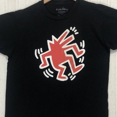 Keith Haring Barking Dog Graphic T-Shirt Black Red White Pop Art Mens Medium