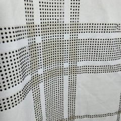 Platini Black Label Shirt Mens Size XL Beige Geometric Beaded Short Sleeve