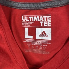 Adidas T Shirt Adult L Red Performance Athletic Training Workout Gym Tee Mens