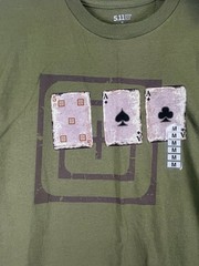 5.11 Tactical Shirt Mens Medium Hunter Green Ace Tee T-Shirt Cards Comfort