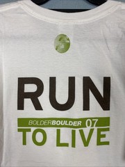 Bolder to Boulder 2007 T Shirt Sz XL White 5K Running Race Live to Run Colorado