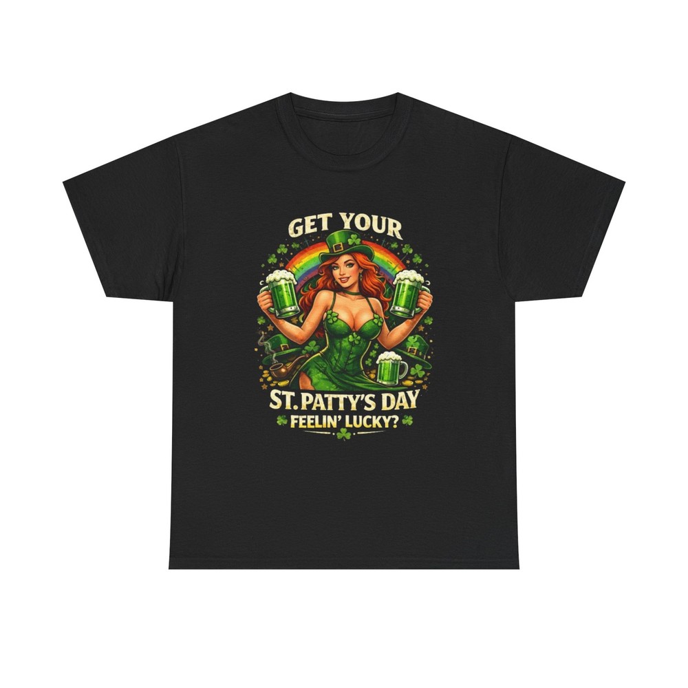 Get Your St. Patty’s Day Feelin’ Lucky T-Shirt | Irish Pinup Beer Design