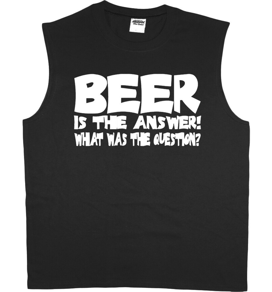 Mens Sleeveless T-shirt Muscle Tee Funny Beer Gift Shirt Tank Top