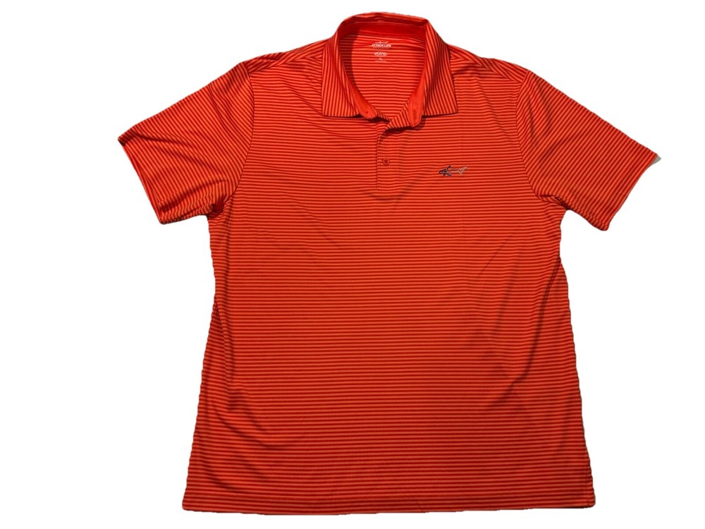 Greg Norman Attack Life Play Dry Short Sleeve Golf Polo Shirt Mens XL Orange