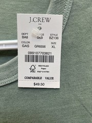 J Crew Men’s XL Green Garment Dyed Relaxed Fit T-Shirt Tee NWT