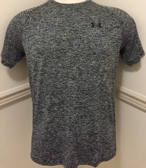 Under Armour Men Short Sleeve S/S 1326413 Black Gray The Tech Tee Medium M