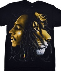 [Limited Edition] Vintage Bob Marley Profiles Black T-Shirt Liquid Blue