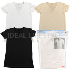 UNIQLO AIRism V-Neck Short-Sleeve T-Shirt S-4XL White/Black/Beige Men 468781 NWT