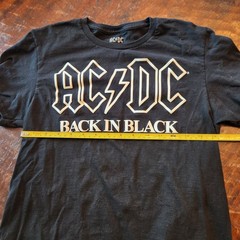 AC/DC Back In Black T-Shirt, Classic Rock Band Merch Vtg Retro Hard Rock Tee S/M