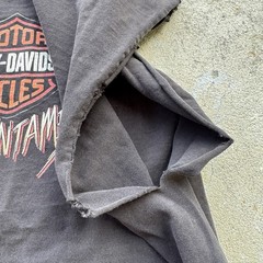 Vtg Harley Davidson Untamed Tiger Flame T Shirt XL Chopped Cut Sleeves Spokane