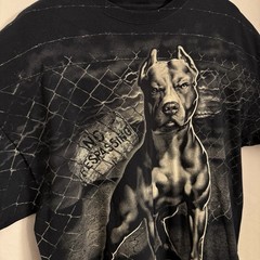 DOM “No Trespassing” Pitbull Dog Graphic T-Shirt 3XL / XXXL