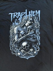 Trap Them Band T-Shirt Black Size Medium Skull Graphics