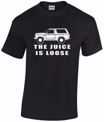 OJ Simpson White Bronco “The Juice is Loose” T-shirt Tee A T shirt