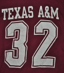 t-shirt medium texas a&m university aggies football #32 19 inches pit to pit