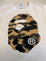 A Bathing Ape BAPE ABC White Camo Baby Milo Head T-shirt Green / Size L