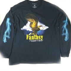 PacSun Fantasy Twisted Bald Eagle Long Sleeve Black T-Shirt Size XL