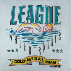 VTG McGregor Shirt Mens Medium White League Water Sports Swimming USA 80s Tee