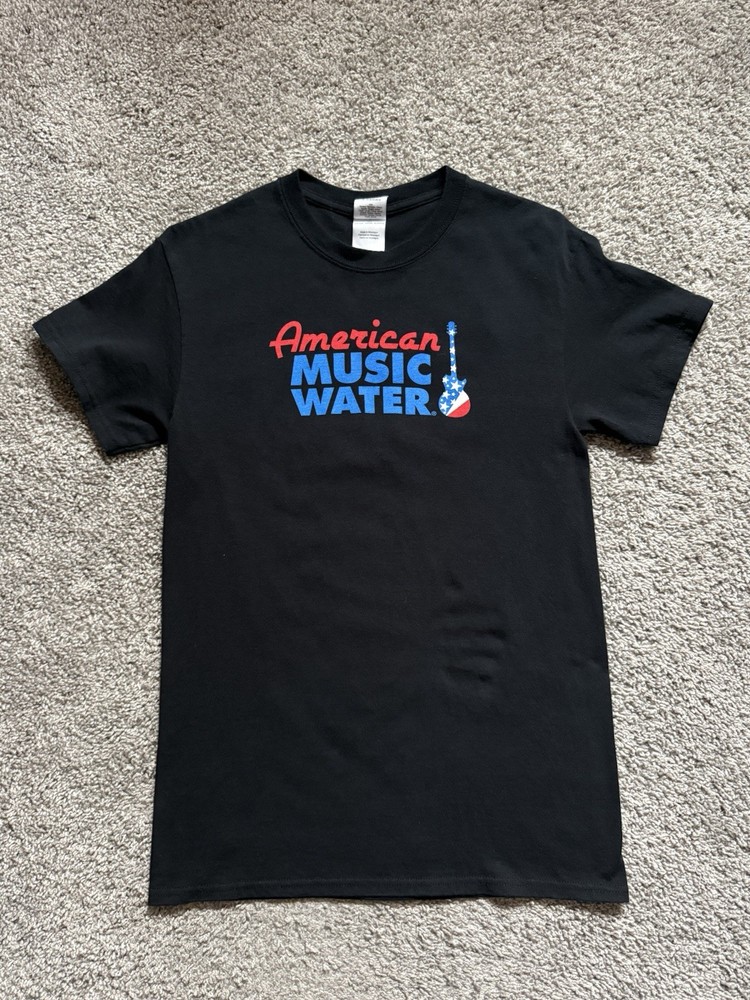 American Music Water T Shirt Size Small Gildan Heavy Cotton SCREEN PRINT
