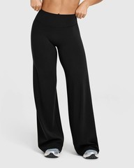 Yoga Pants Women High Waist Stretch Casual Soft Straight Leg Bottoms Black Long