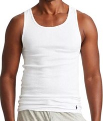 3 GENUINE POLO RALPH LAUREN COTTON WHITE TANKS T-SHIRTS UNDERSHIRTS S M L XL XXL