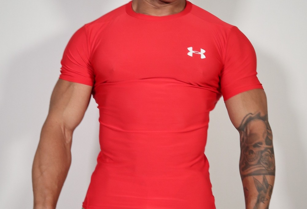MEN’S RED SHORT SLEEVE COMPRESSION SHIRT SIZE X-LARGE