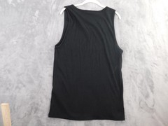 Forever 21 Tank Top Mens XL Black Ribbed Cotton Stretch Shirt Crew Neck