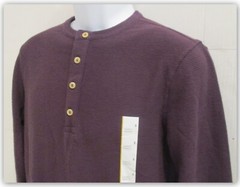 Long Sleeve Textured 4 Button HENLEY Shirts Goodfellow Purple/Blue/Heather Gray