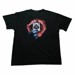 Vintage Skull Playing Card T Shirt Mens 2XL Black The Roxx Double Sided Y2K Tee