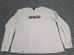 Saint Alfred Tattoo Spell Out Logo Long Sleeve Beige Pullover Shirt SZ XL