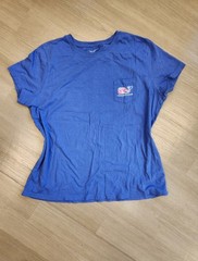 Vineyard Vines Blue Short Sleeve Pocket T-Shirt with Camo Whale Logo