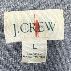 J.Crew Henley Oarsman Thermal Shirt Mens Large Gray Cotton Ribbed Cuffs Casual