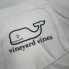 Vineyard Vines Shirt Mens Large White Flag Whale Pocket Long Sleeve Tee Tagless