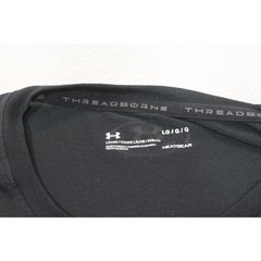 Under Armour T-Shirt Mens Large Black Freedom Flag HeatGear Threadborne EUC