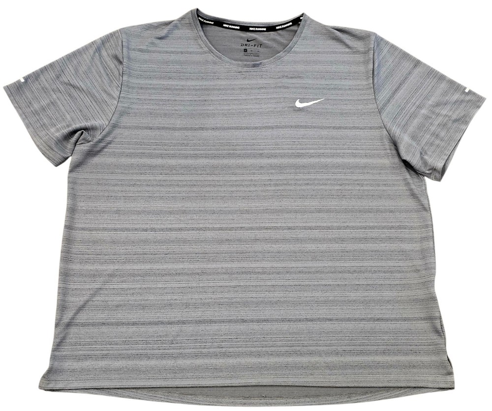 Men’s Nike Miler Short Sleeve Running T-Shirt sz XL Smoke Gray Reflective
