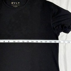 BYLT Drop Cut Short Sleeve T-Shirt Black Mens Size M Premium Basics Athletic Fit