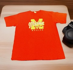 Vtg CIUDAD DE Mexico Graphic YAZBEK Men’s LARGE Temple Mayor Burnt Orange Crew