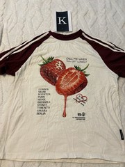 Trigger Design Lab Men’s 7 White/Burgundy Vintage 90s Strawberry Ringer Tee