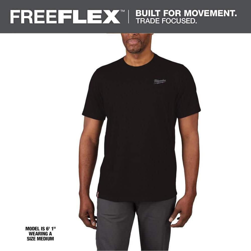 Milwaukee Men’s Large Black Cotton/Polyester Short-Sleeve Hybrid Work T-Shirt