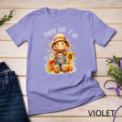 Happy Fall Yall Shirt Scarecrow Pumpkin Autumn Thanksgiving Unisex T-shirt
