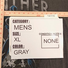 Marvel Black Panther Graphic Short Sleeve Casual Shirt Mens Size XL Gray
