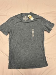 NWT American Rag Mens Small Blue Heather V-Neck T-Shirt Soft Tri Blend Tee