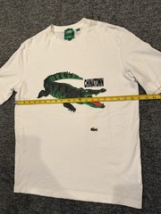 Lacoste Live x Chinatown Market Collab Croc T Shirt White Cotton Mens Size Small