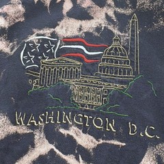 Vintage 90s Gildan T-Shirt Custom Bleach Dye Reworked Grunge Washington DC L