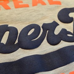 Superdry Premium Black Label Goods T-Shirt Mens Medium Heather Gray Navy Orange