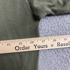 VTG Army Green T Shirt Single Stitch Olive MZRS 16.5” PTP Military Distress 70s